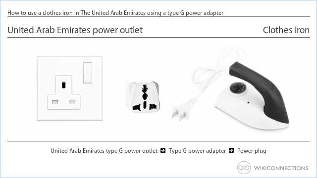 How to use a clothes iron in The United Arab Emirates using a type G power adapter