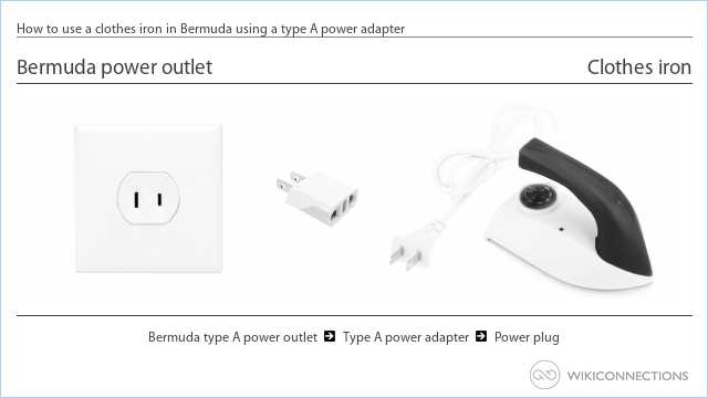 How to use a clothes iron in Bermuda using a type A power adapter
