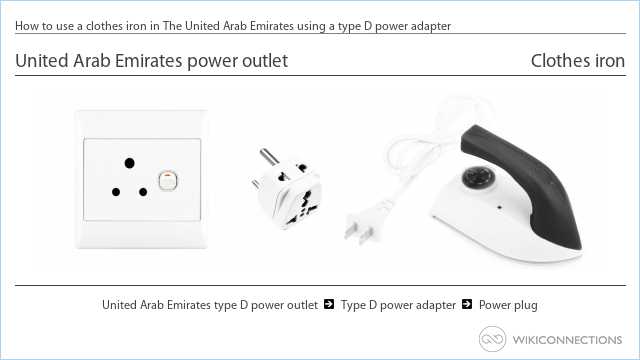 How to use a clothes iron in The United Arab Emirates using a type D power adapter