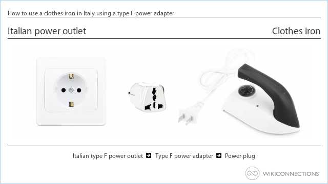 How to use a clothes iron in Italy using a type F power adapter