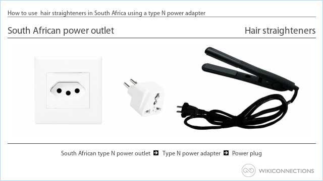 How to use  hair straighteners in South Africa using a type N power adapter