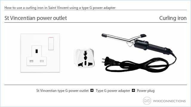 How to use a curling iron in Saint Vincent using a type G power adapter