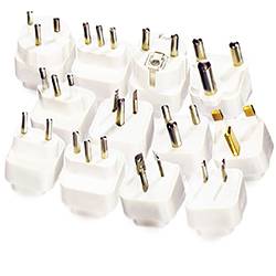 Grounded White Premium US to India Power Adapter Plug Type D, 3 Pack - Individually Tested in The USA by Hero Travel Supply Includes 2 Free India Ebooks & Cotton Carry Bag